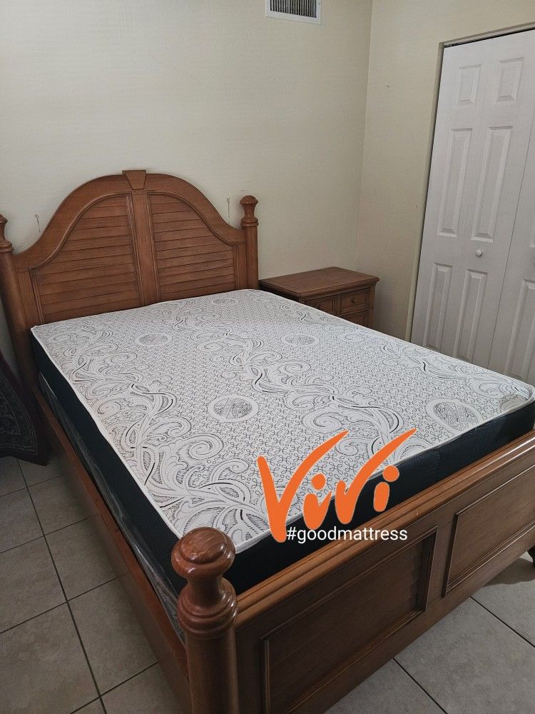 QUEEN MATTRESS WITH BOX SPRING 2PC. BED FRAME ISN'T AVAILABLE