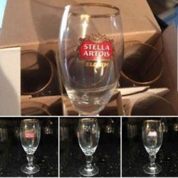 NEW Stella Artois Glass chalice 15cl 6pack In Box Beer Wine