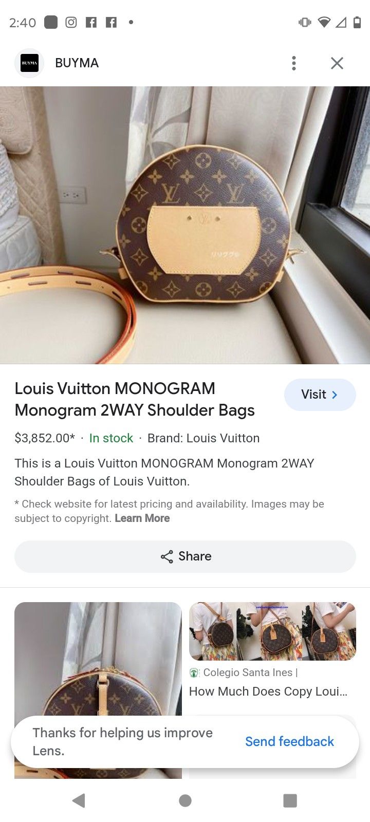 Louis Vuitton Monogram 2way  Shoulder Bag
