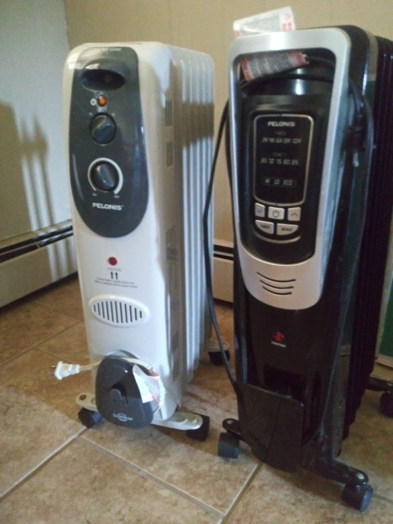 Two oil filled space heaters