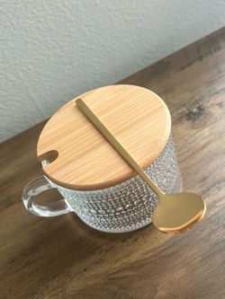 Glass Bowl w/ Lid and Spoon