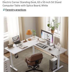 New! Agilestic L Shaped Standing Desk Adjustable Height, Electric Corner Standing Desk, 63 x 55 inch