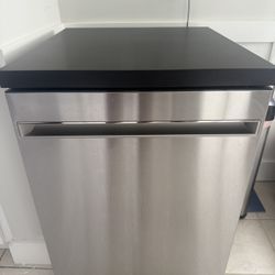 GE 24 in. Top Control Portable Stainless Steel Dishwasher with Stainless Steel Interior, Sanitize, 54 dBA