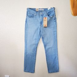 Levis Classic Straight Mid-rise Light Wash Comfort Stretch Jeans 29x30 Womens 8  