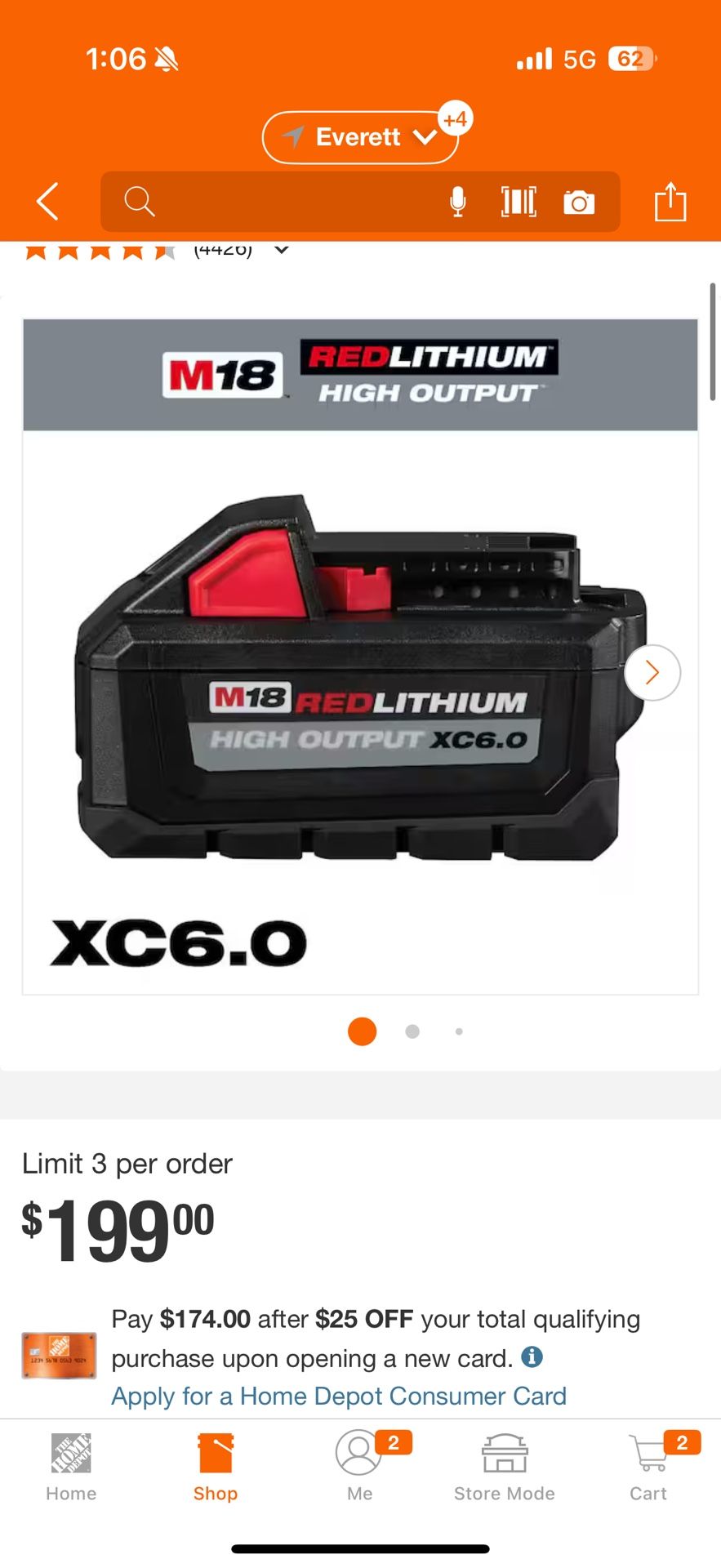 New Milwaukee M18 High Output 6.0amph Battery