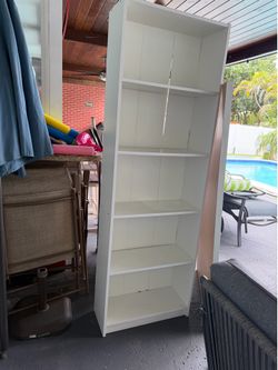 White Bookcase shoe display