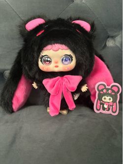 JIIMO 200% Face Gulu Gulu Little Monsters Series Xixi Fluff Beast Black Bunny