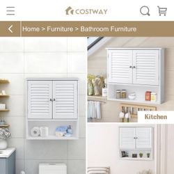 New Double Doors Shelves Bathroom Wall Storage Cabinet (Nuevo)