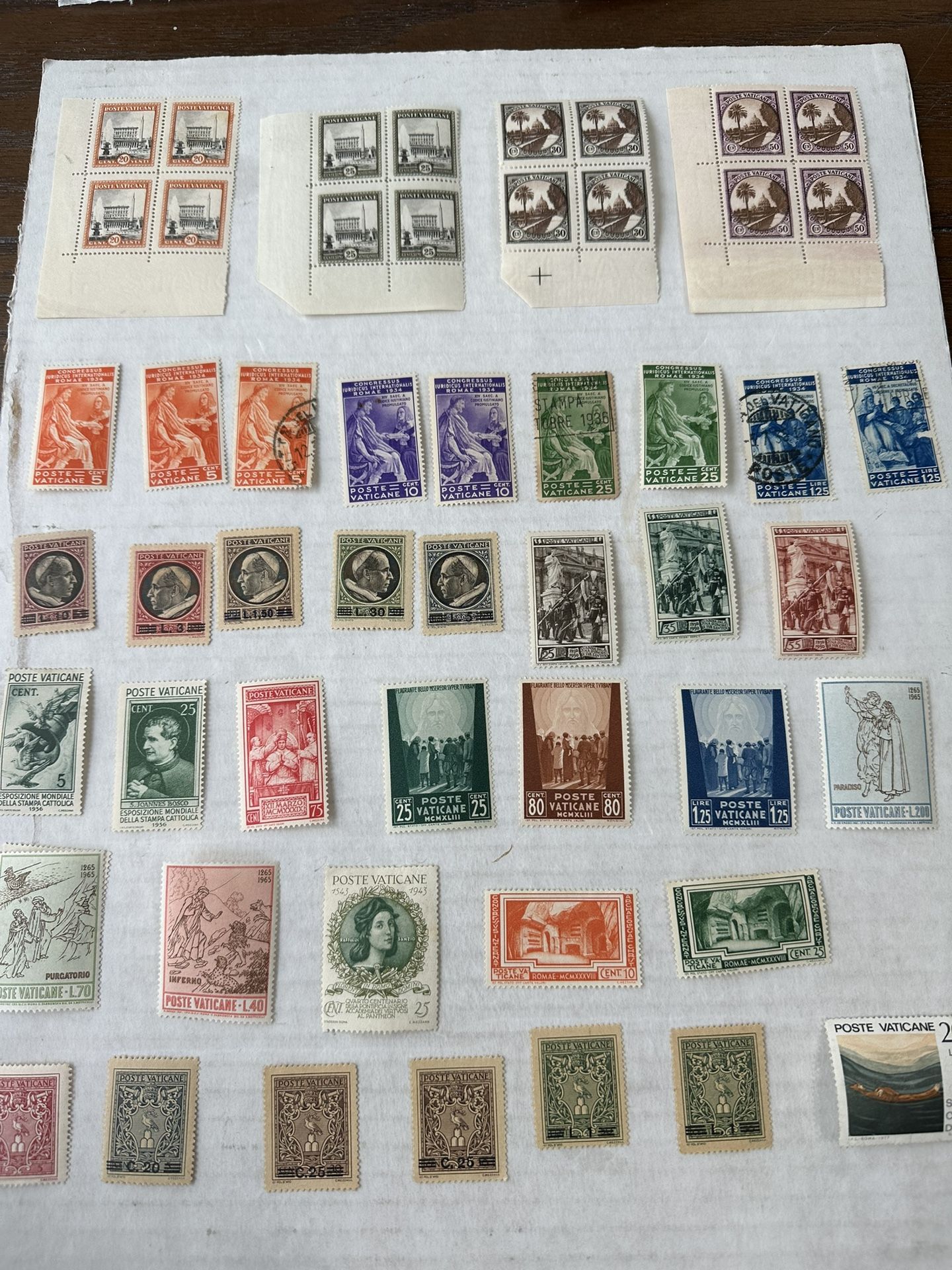 Vatican Stamp Lot Of 52 With 4 Blocks Of 4