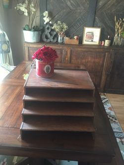 Wooden file holder used for my kids papers