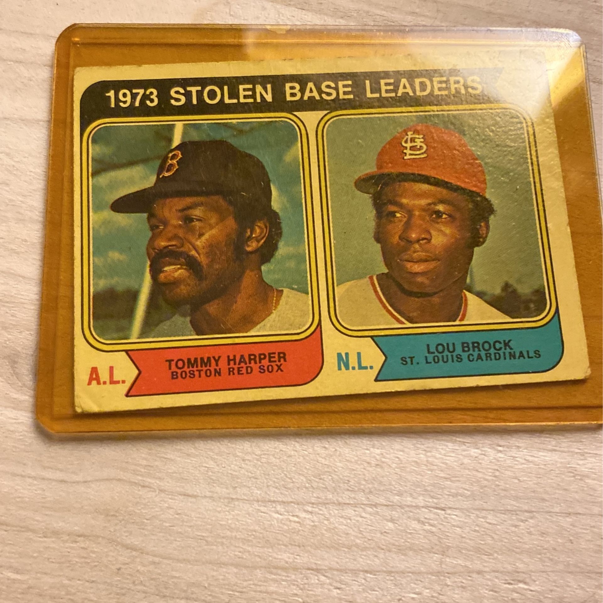 Tommy Harper Lou Brock Baseball Card