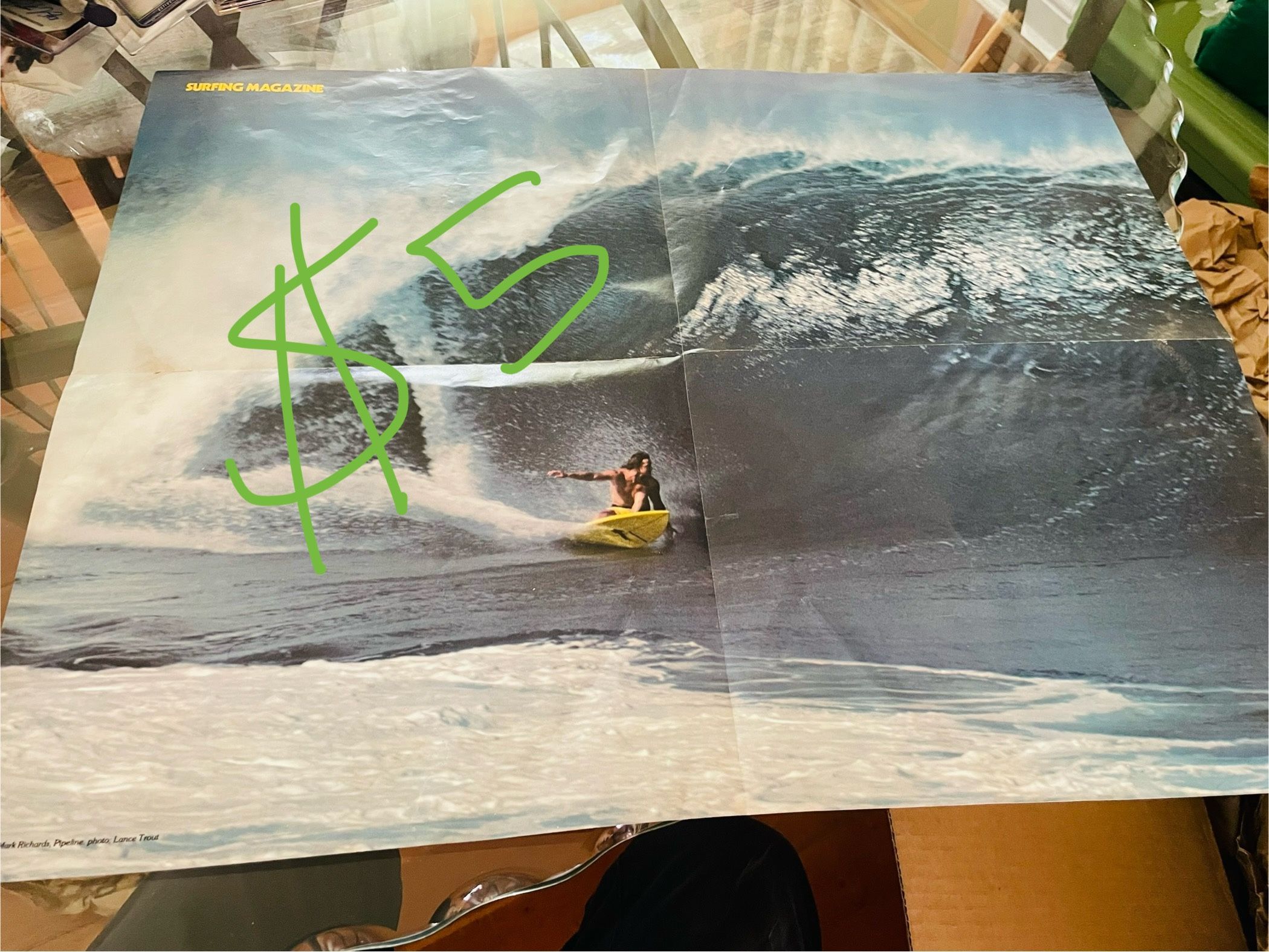 Vintage Surfer Magazine Mark Richards Poster “Richard’s At The Pipeline”