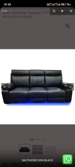 New BALTIMORE POWER RECLINER SOFA BLACK