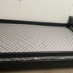 Twin Bed Frame Wooden With Mattress 