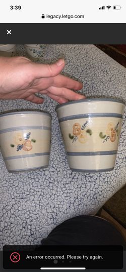 2 Vintage Louisville Stoneware Flower Pot Collection