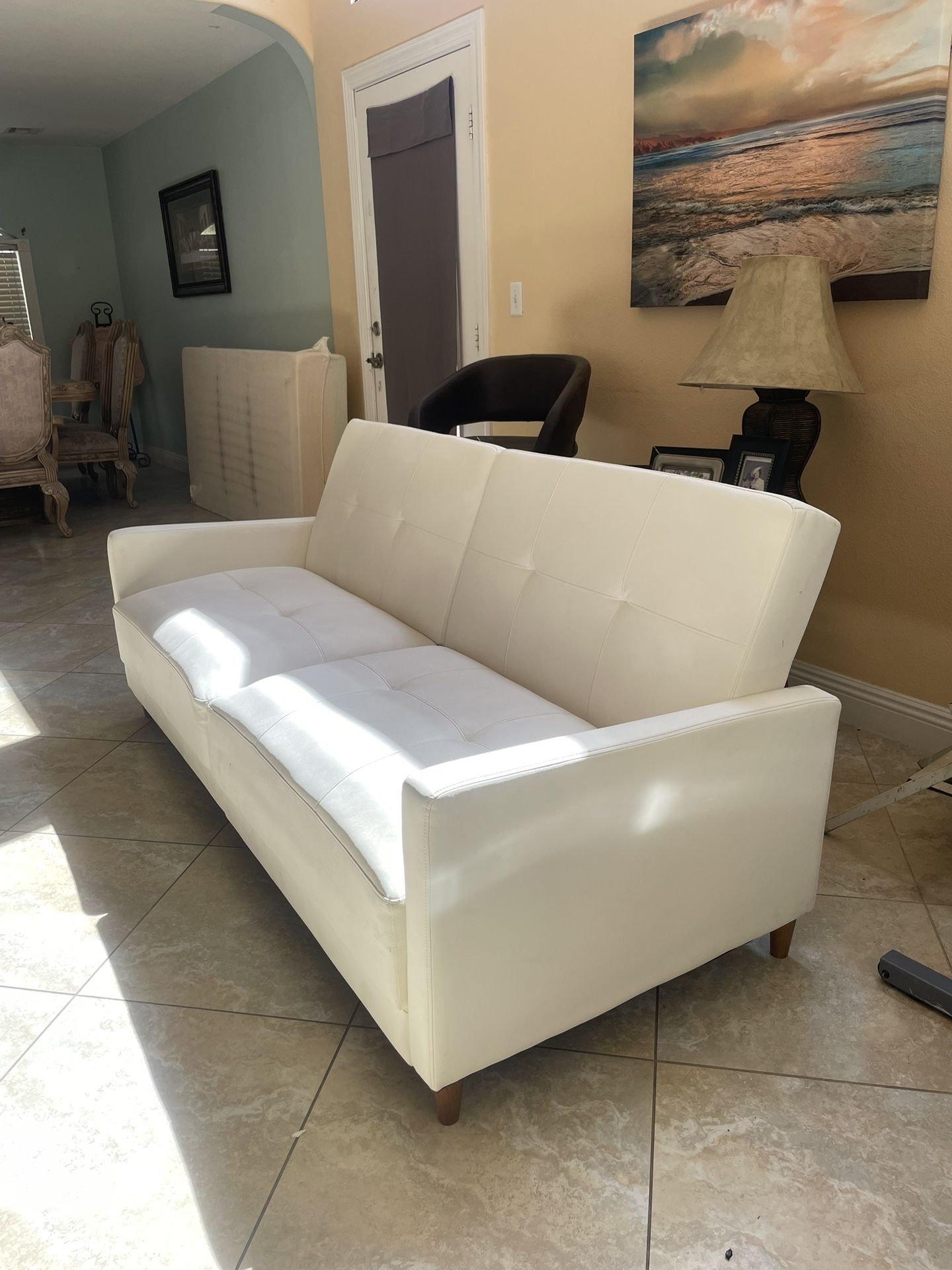 White Leather Futon for Sale in Las Vegas, NV OfferUp