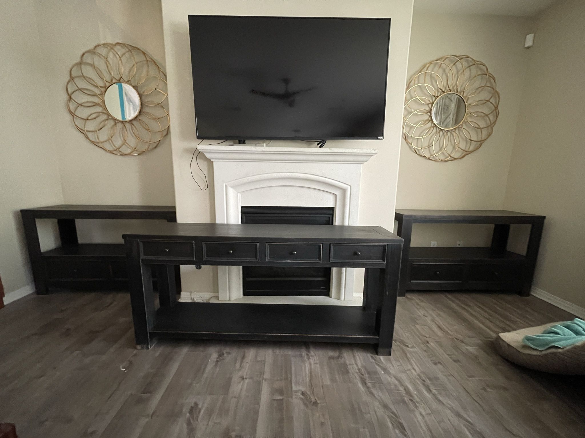 Entryway bench and 2 Sofa table Set