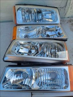 03-06 Chevrolet Silverado Avalanche Headlights Luces Micas Calaveras Faros Faroles Focos Headlamps Chevy