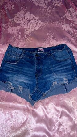 Distressed Denim Jean Shorts