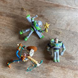  Buzz Lightyear & Woody *Magic Christmas 4.5"  Ornament Grolier Disney President’s Edition   Disney Buzz  Ornament  Toy Story Classic glass, Jointed H