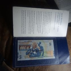 Jack Nicklaus Signed In Circulated 5 Pounds Note In The Original Sleave  The Royal Bank Of Scotland 
