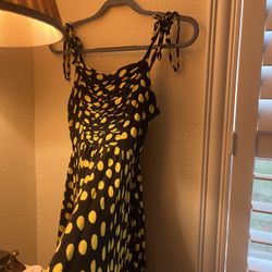 Dotted Black And Yellow Dress 