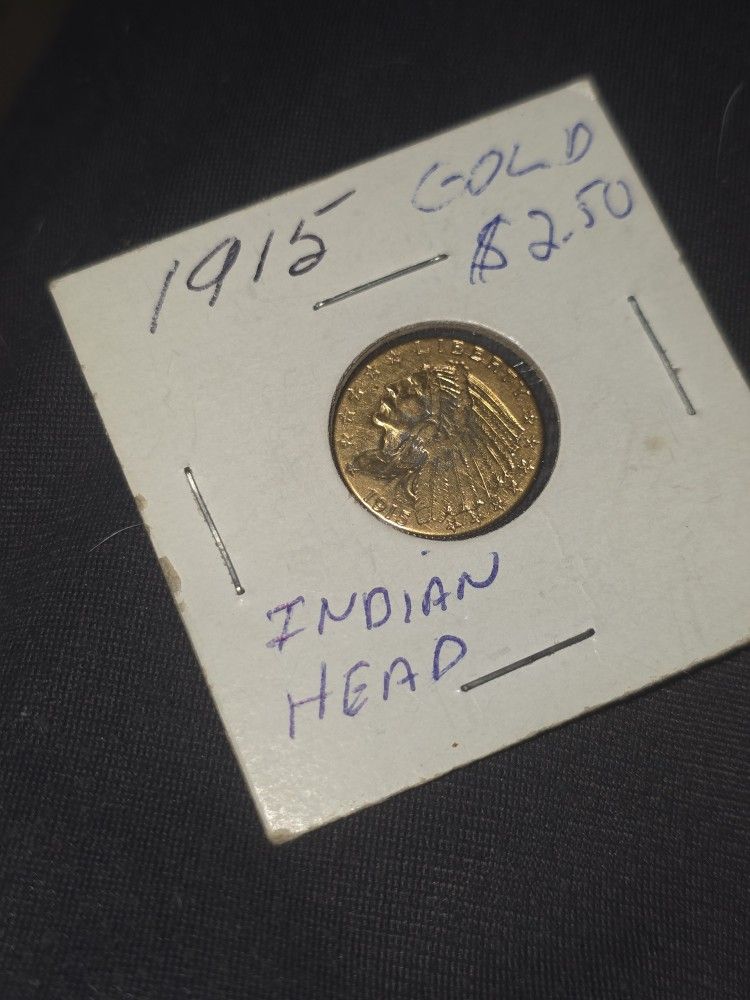 1915 Gold Indian Head Quarter Eagle 2.50 BU