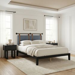 Luum Black Queen Platform Bed Frame