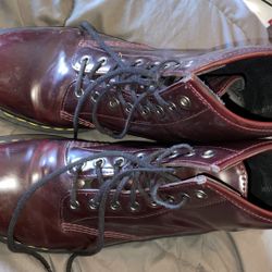 Red Vegan Leather Arcadia Doc Martens Size 10