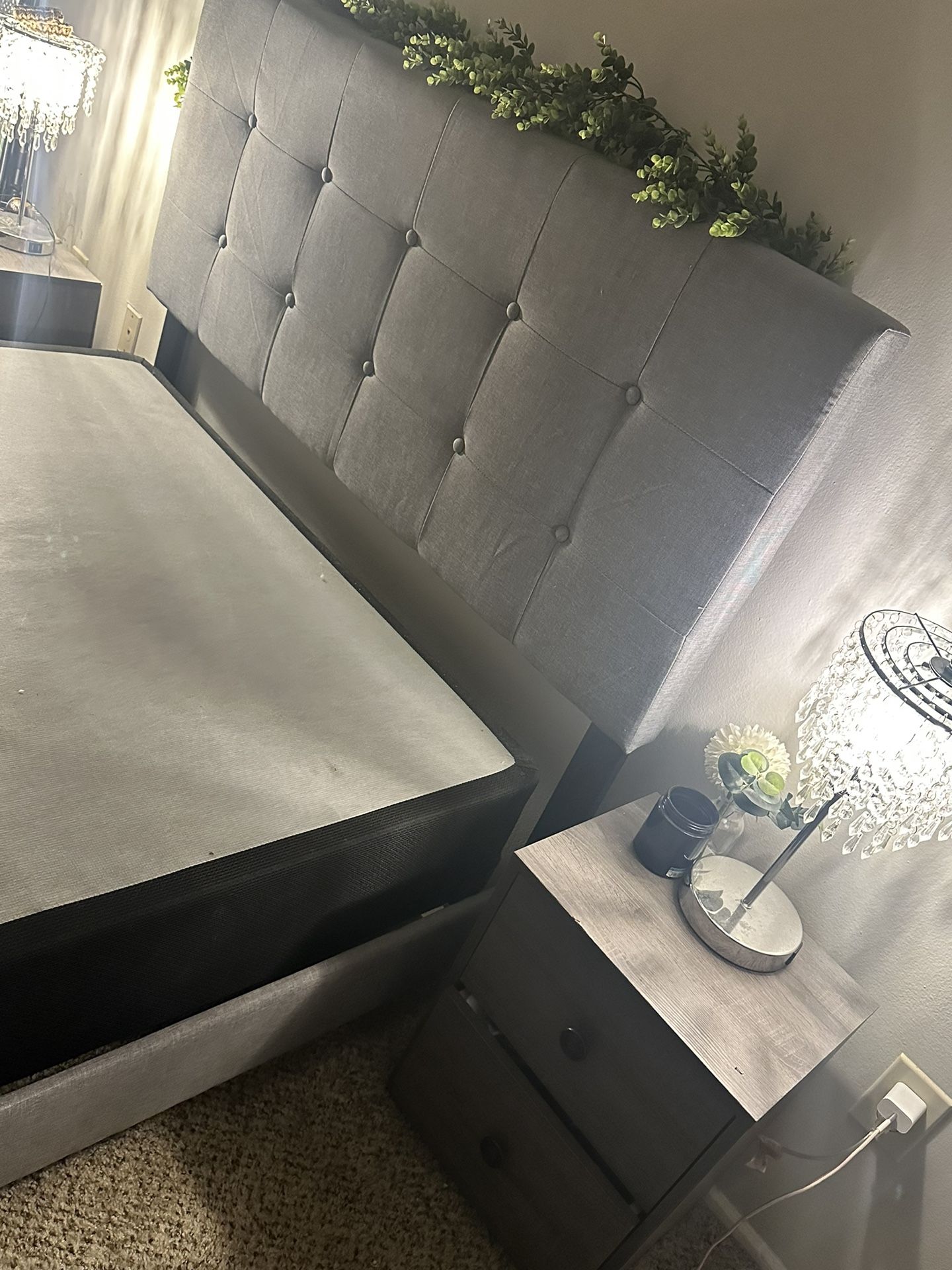 Full Side Bed Frame Plus Night Stand 