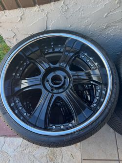 22 Inches Lowenhart Rim and Tire set 4 selling together