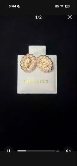 La Virgin de Guadalupe earrings 10k