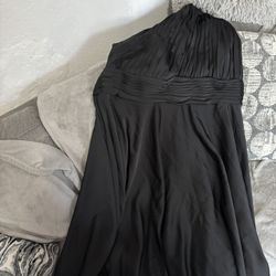 Azazie Black Satin Stretch Dress
