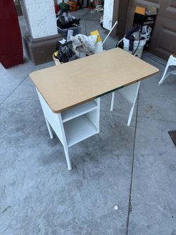 Vintage Metal And Wood School Desk And Chair 