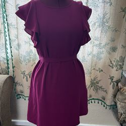 Magenta/Pink Maurice’s Flutter-Sleeve Dress