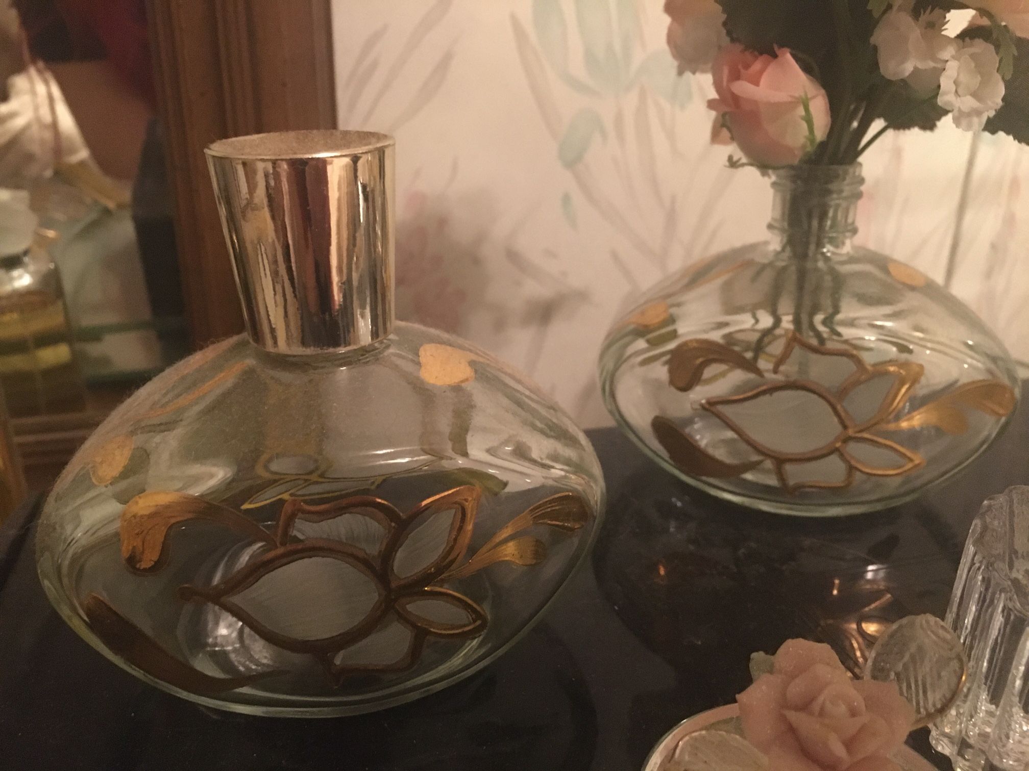 Antique Set Perfume Bottles Vase