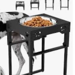 Stainless Steel Elevated Dog Bowls Stand(-Adjustable Raised Dog Bowl