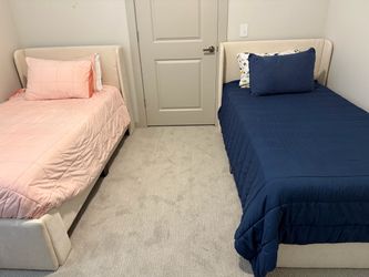 Twin bed frame with mattress