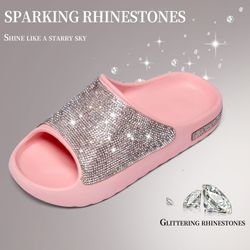 Summer Best Seller | Luxury Rhinestone Slippers | No Rubbing | Super Comfortable
