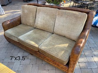 Custom Leather and Chiffon Sofa