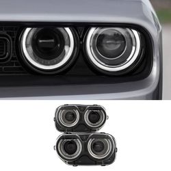Dodge Challenger Xenon LED Headlights Pair (Fits 2015-2023)