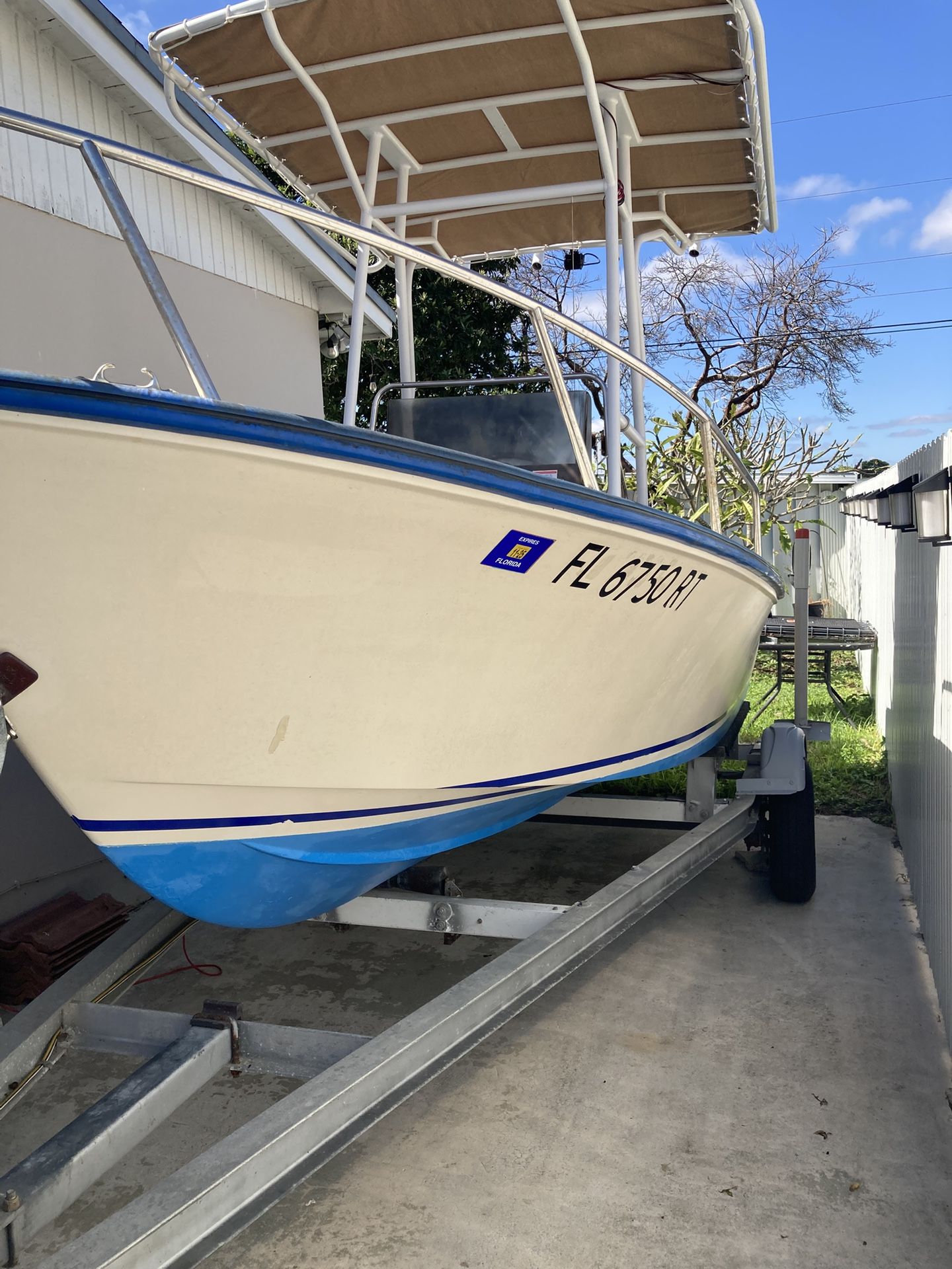 17’ Aqua Sport With 90 HP Jhonson,Aluminum Trailer With New Lights, 27 Gallon Gas Tank,Top With New Canvas, Ready To Water, Kendall West Area