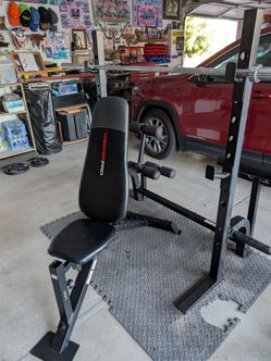 Exercise Bench Rack with Barbells