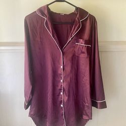 Faux Silk Night Shirt - Size Small