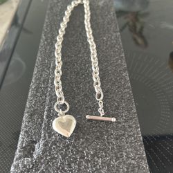 Chunky Sterling Silver Heart Chain 