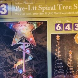 2 Boxes (6 Total) Spiral Christmas Trees