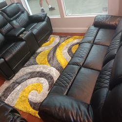 *Weekend Special!!!*---Attractive Santiago Black Leather Reclining Sofa/Loveseat Sets---Now $1099!!!---Delivery And Financing😉