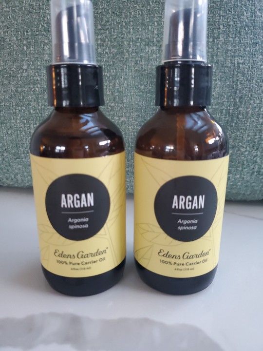 2 Eden's Garden ARGAN 100% Pure Carrier Oil (One New, One 90% Left)