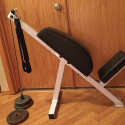 exercise Workout Bench pulley system With 30 Lbs Weight.