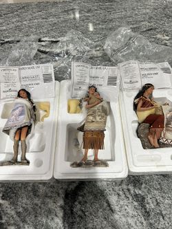 Vintage RARE Ashton-Drake Galleries Native American Mother & Child Figurines – 3-Piece Set w/ COAs